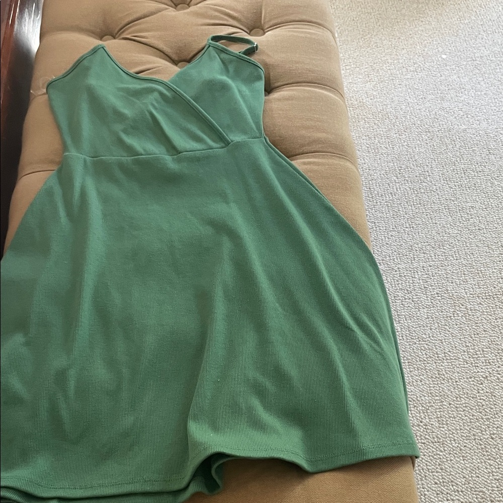 wild fable Emerald Green V-Neck Mini Dress